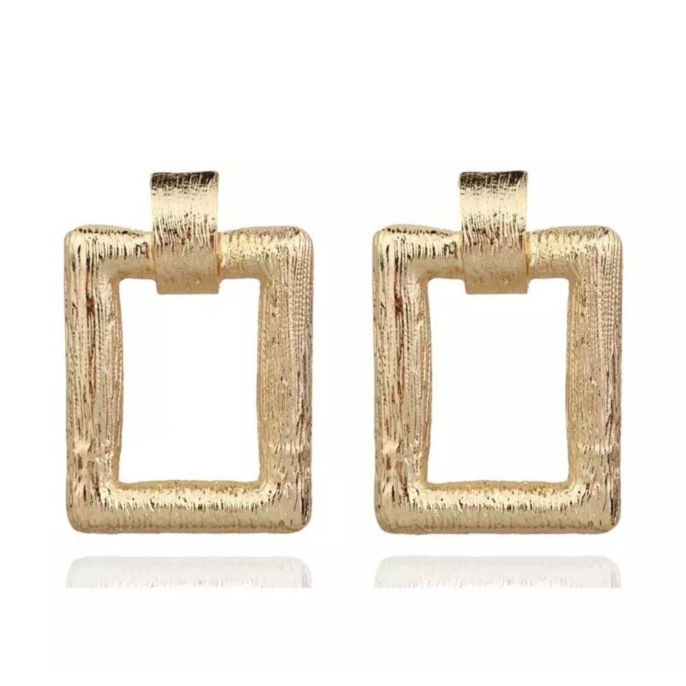 📩🎀🛍️2 for $10🎀🛍️Open Rectangle Textured Drop Earrings